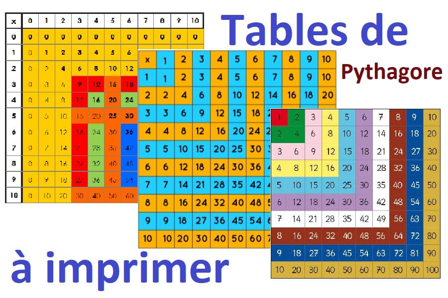 Tables de Pythagore a imprimer