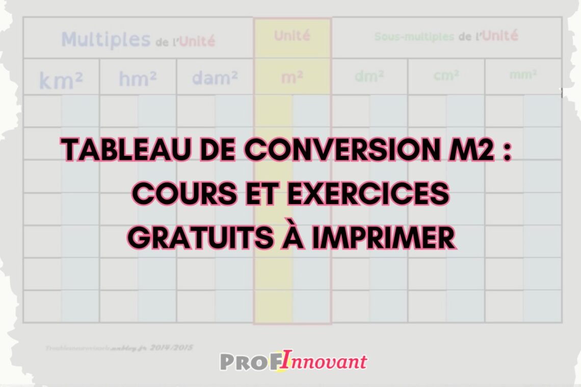 Tableau de conversion m2