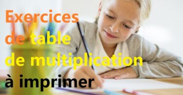 Exercices de table de multiplication à imprimer