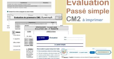 évaluation passé simple cm2