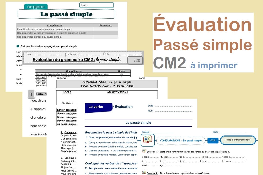 évaluation passé simple cm2