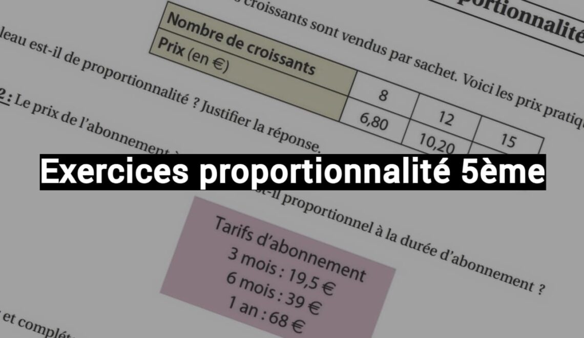 exercices proportionnalité 5ème