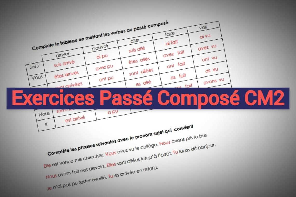 exercices passé composé cm2