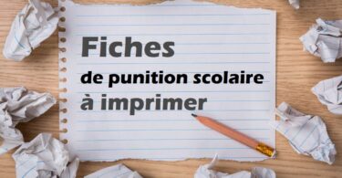 fiches de punition scolaire a imprimer