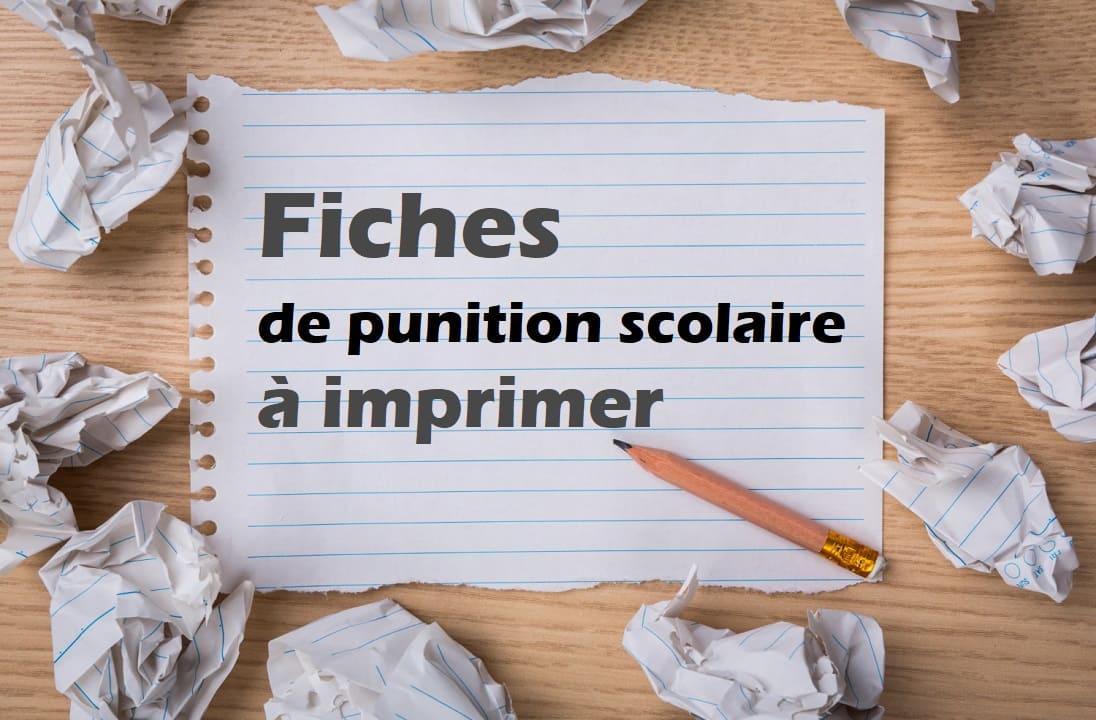 fiches de punition scolaire a imprimer