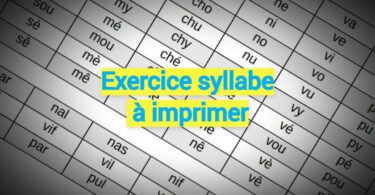 exercices syllabe à imprimer