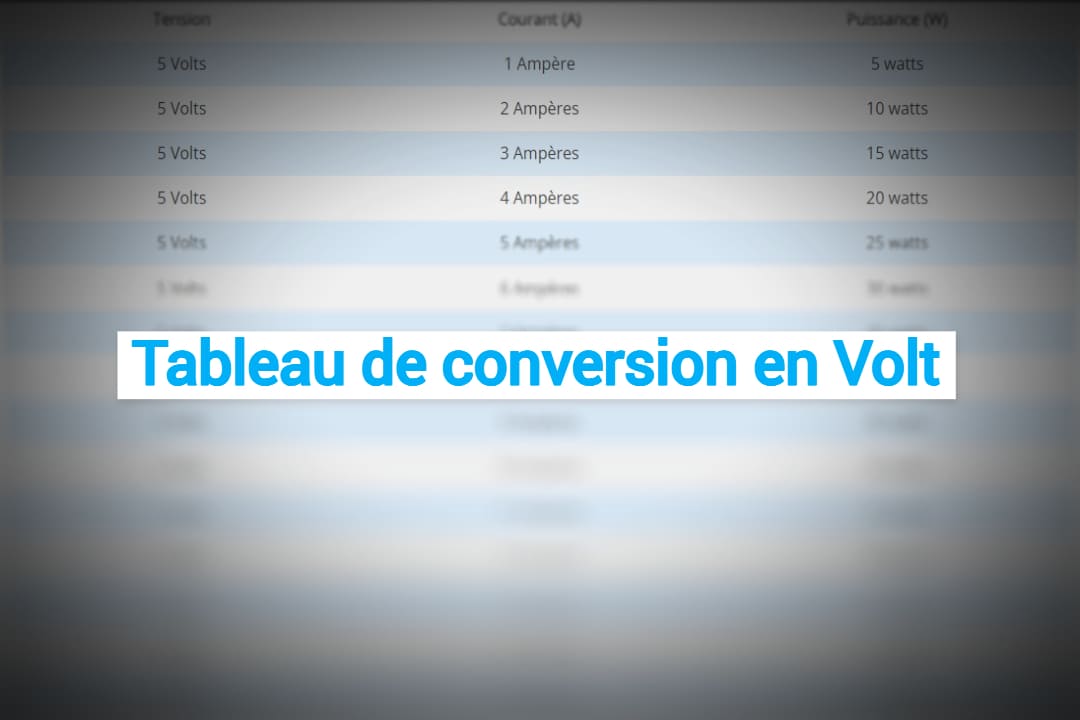 Tableau de conversion en Volt