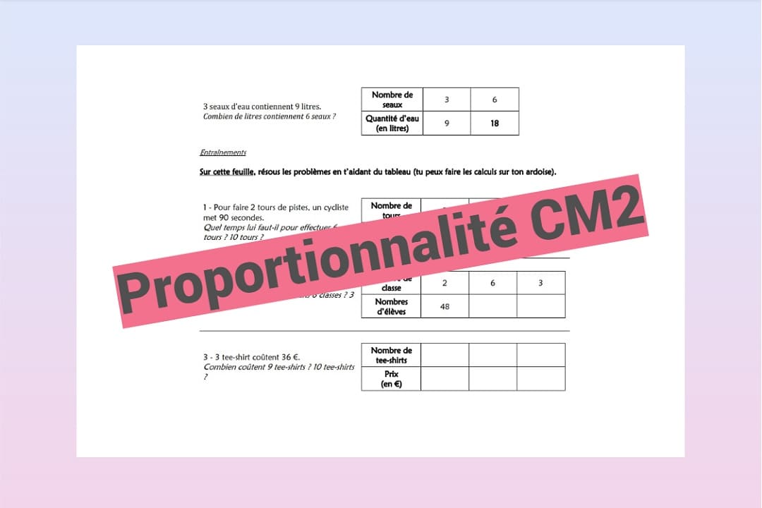 exercices proportionnalité cm2