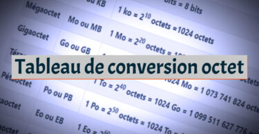 Tableau de conversion octet