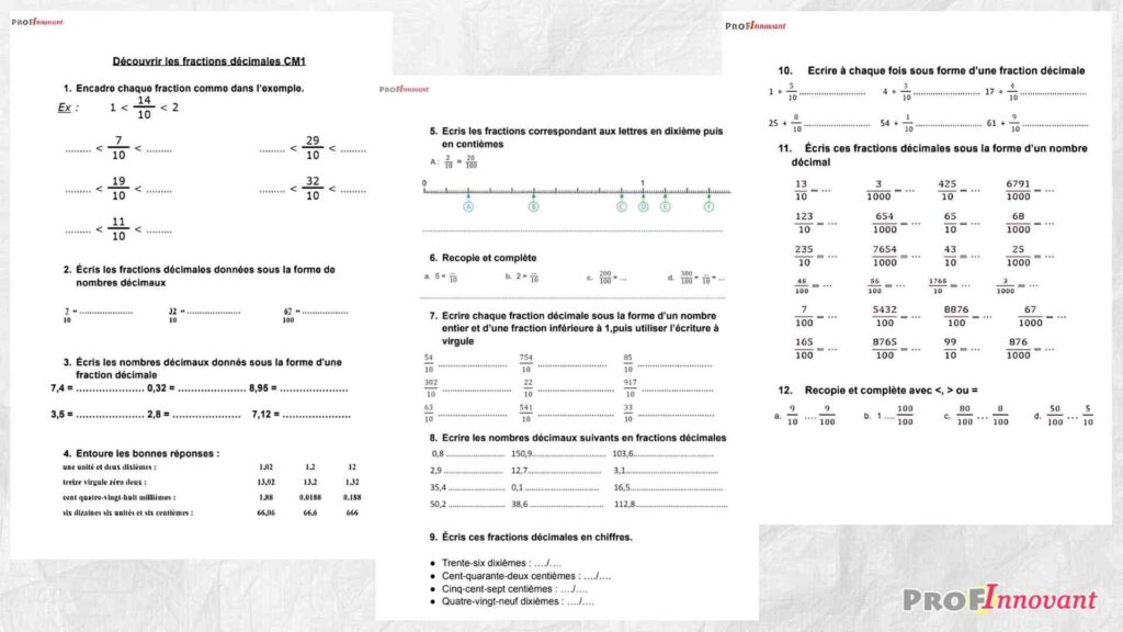 les fractions décimales CM1