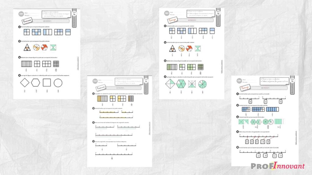 Exercices fractions simples cm1