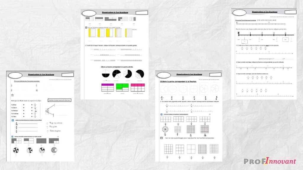 Exercices variés sur les fractions CM1