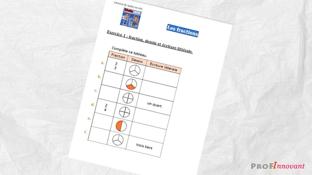 Dessin et écriture des fractions 