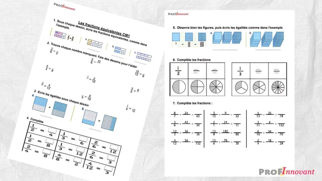 Les fractions équivalentes CM1