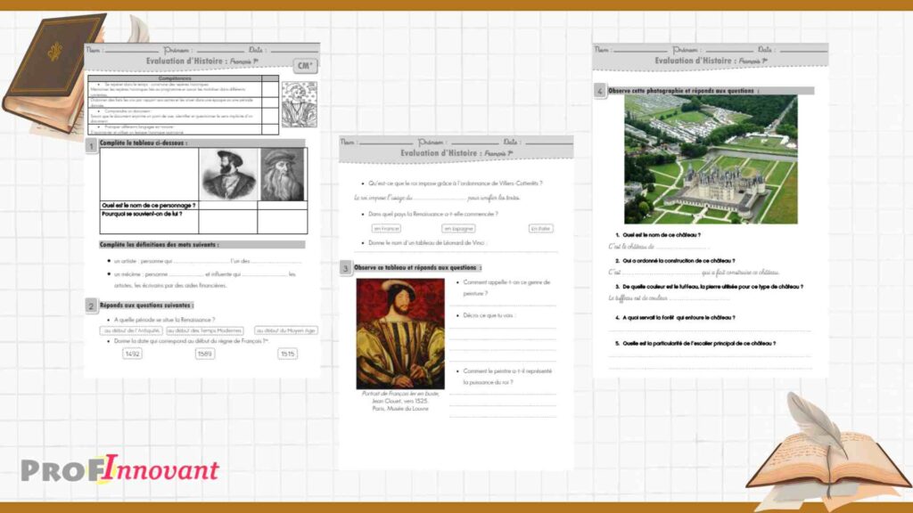 évaluation histoire cm1 sur François 1er