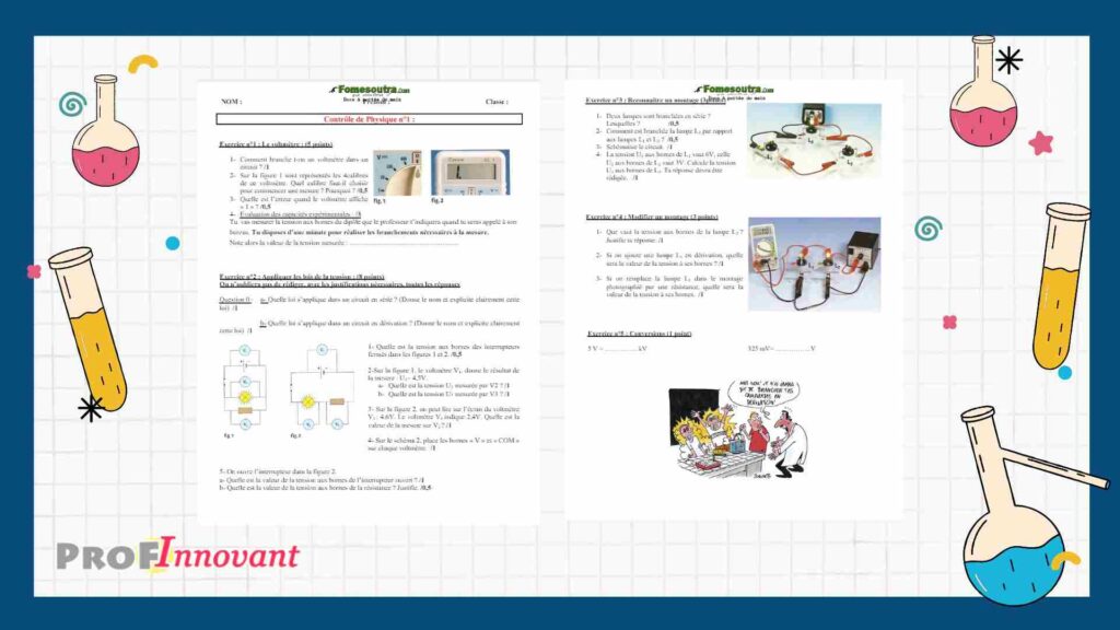 Évaluation physique chimie 6ème