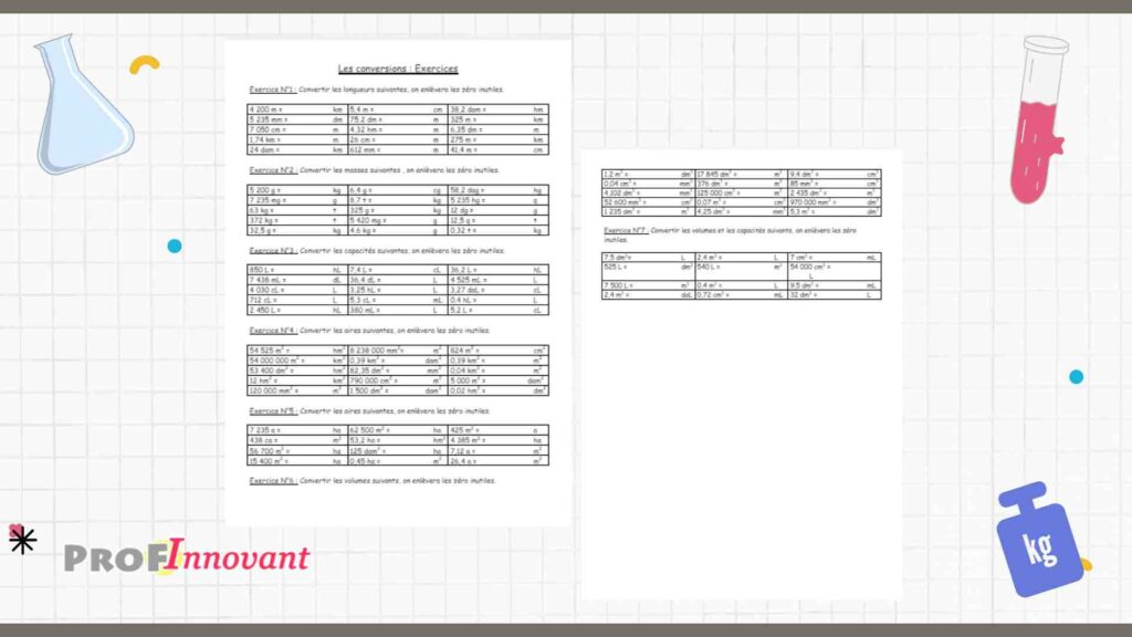 Exercices conversions pour 6ème