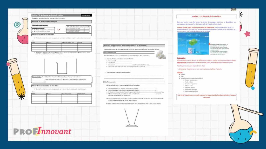 Exercices physique chimie 6ème