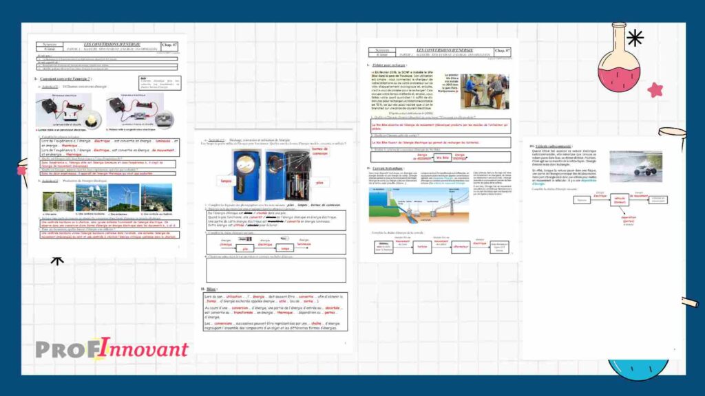 exercices sur les conversions d’énergie 6ème