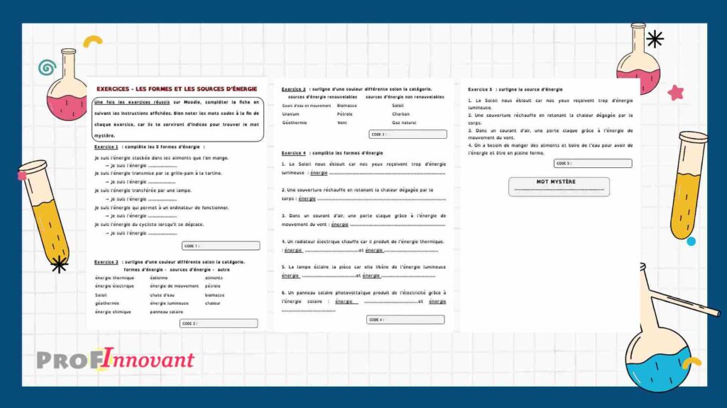 exercices sur les différentes formes d’énergie