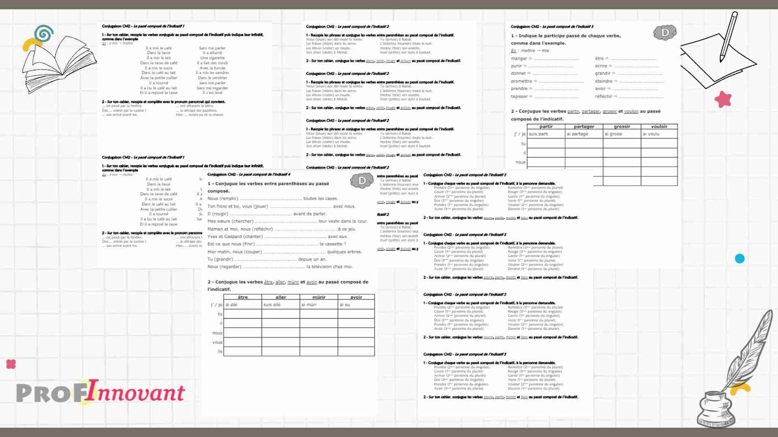 Exercices conjugaison passé composé CM2