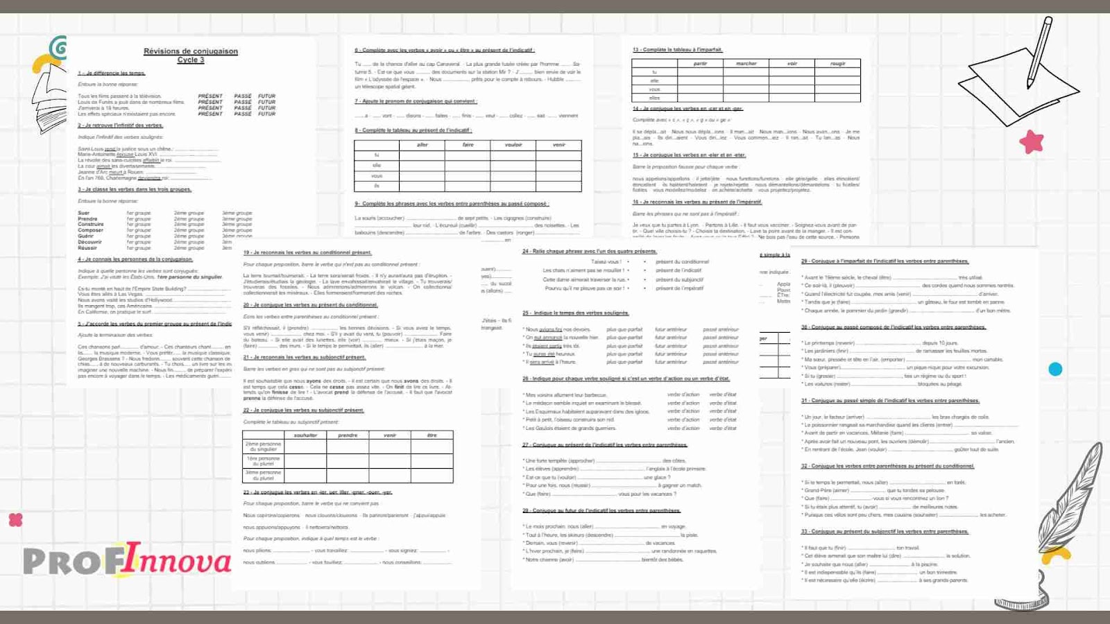 Évaluation de conjugaison CM2