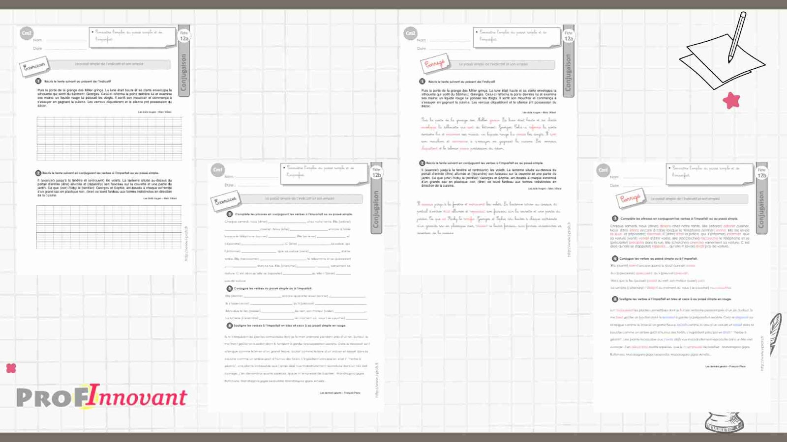 exercices de conjugaison au passé simple CM2