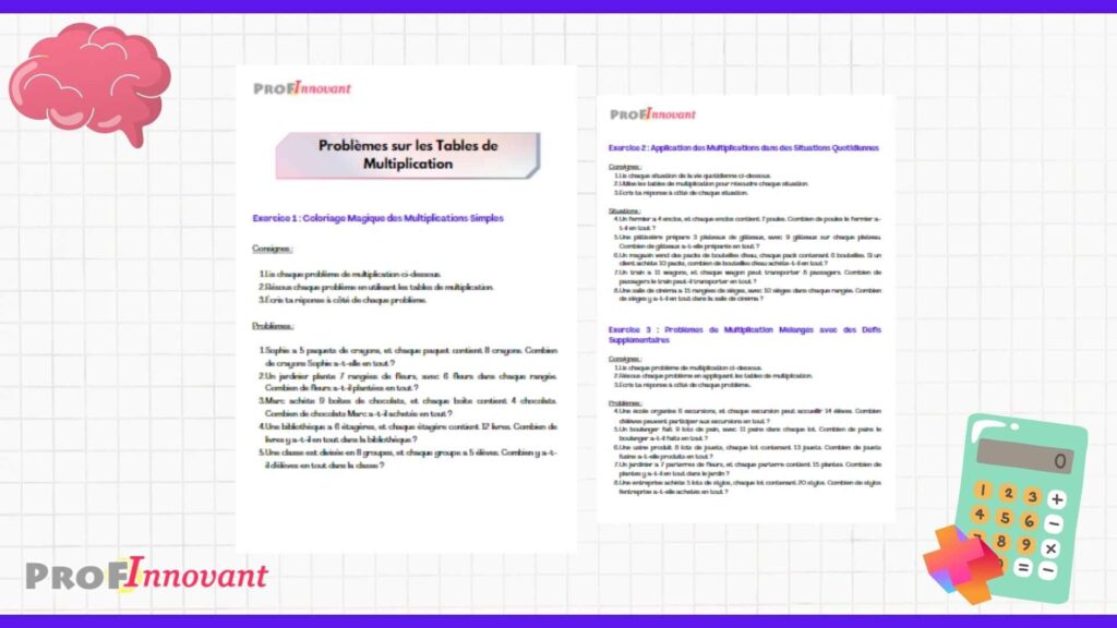 Problèmes sur les tables de multiplication