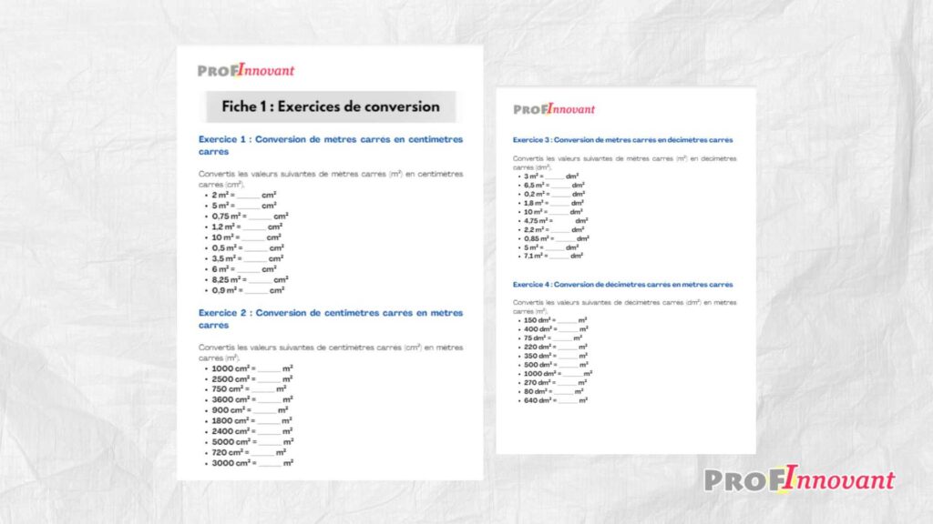 Exercices de conversion m2